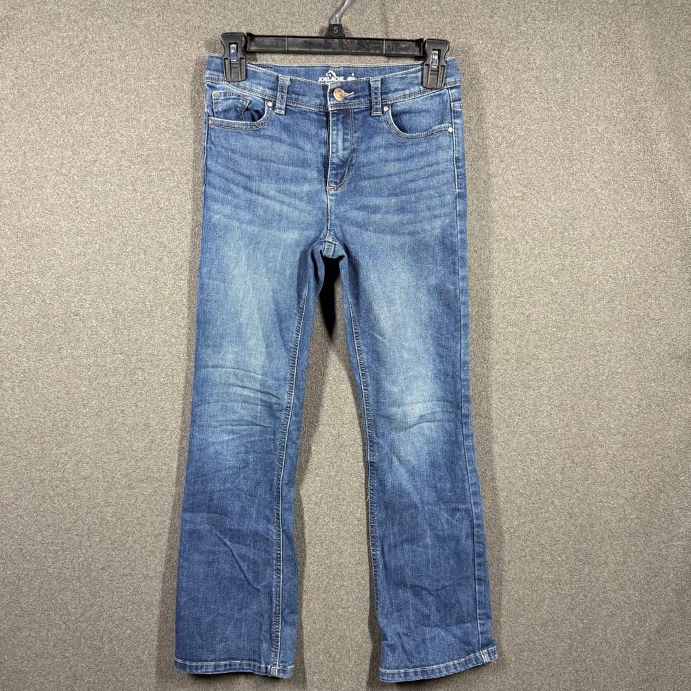 Jordache Girls Size 14 Bootcut Jeans Medium Wash Blue Denim Stretch 25 Inseam
